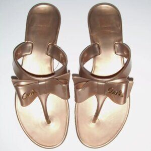 Brand New Coach Metallic Bronze Thong Bow Sandals